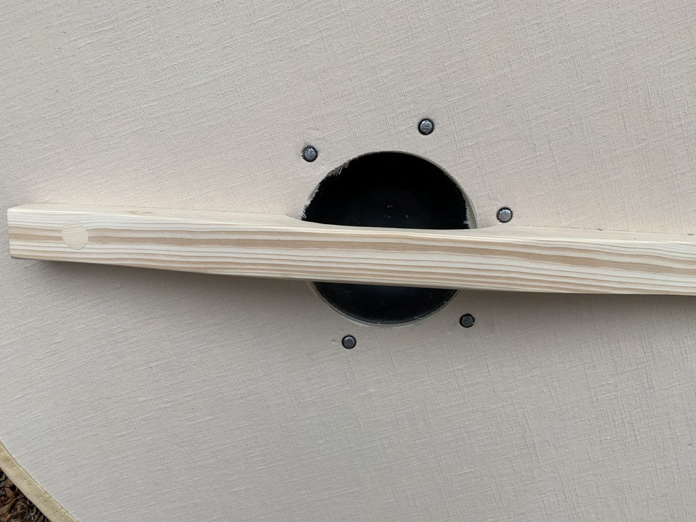 Rundschild aus Pappelholz 12 mm – mit Griff, Leinen & Rohhaut | 35–100 cm