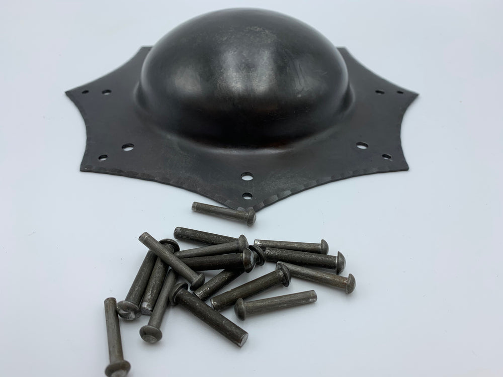 „Schildbuckel aus Stahl mit Zierkrempe für Mittelalter-Schild“