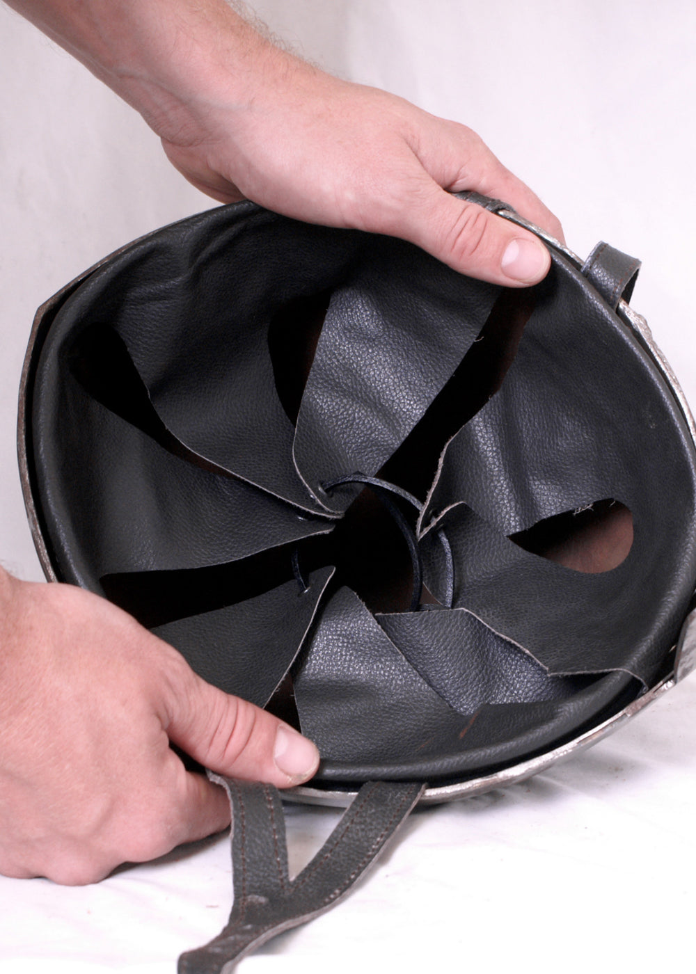 Helm-Inlet aus Leder - Inlay