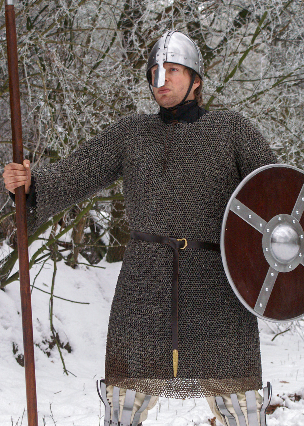 Kettenhemd Hauberk, vernietet und gestanzt, ID 6 mm