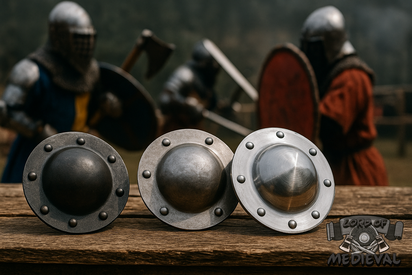 Schildbuckel – 10 cm / 12 cm / 14 cm Stahl-Buckel für Schildbau & Buhurt | Lord of Medieval