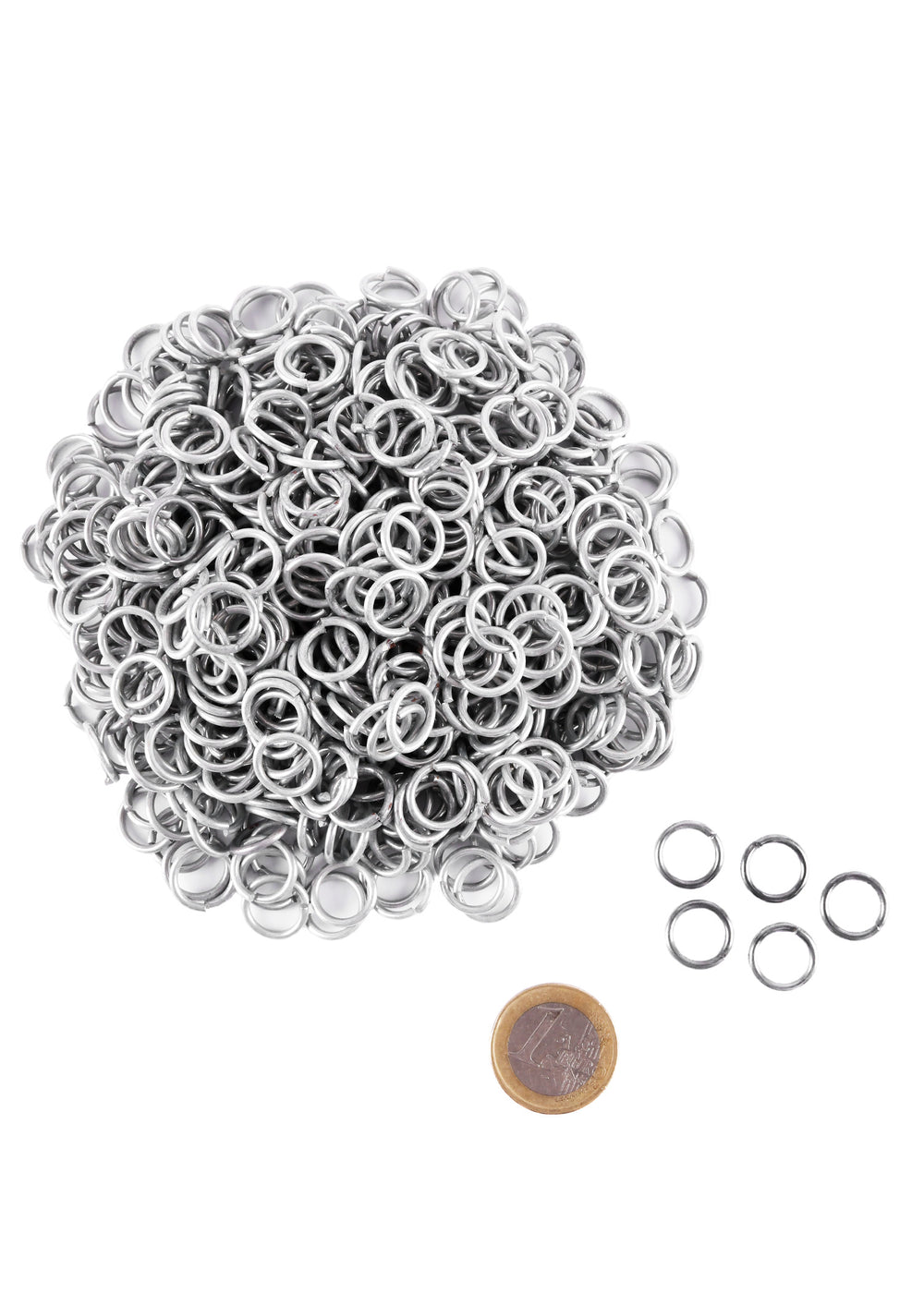 Lose Kettenringe, 3 kg-Paket, unvernietet, verzinkt, 9mm ID