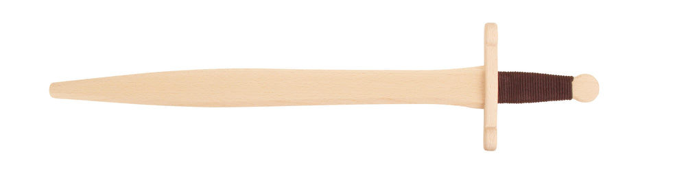 Holzschwert Natur mit gebundenem Griff – 65 cm | Großes Holzschwert für kleine Ritter und Wikinger