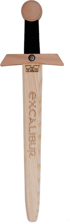 Excalibur Holzschwert mit Brandprägung – 50 cm | Kinderschwert mit einzigartiger Gravur