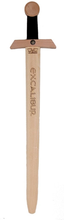Excalibur Holzschwert mit Brandprägung – 66 cm | Großes Kinderschwert mit einzigartigem Design