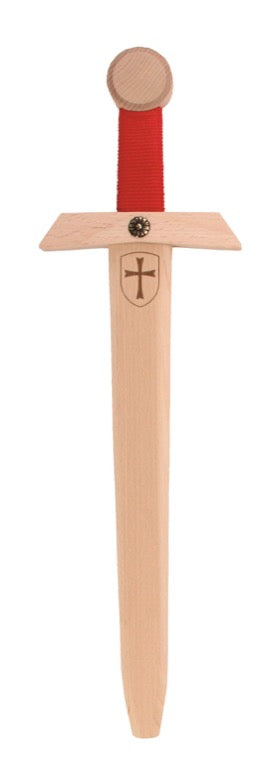 Tempelritter-Holzschwert mit Brandprägung – 50 cm oder 66 cm | Holzschwert für kleine Ritter