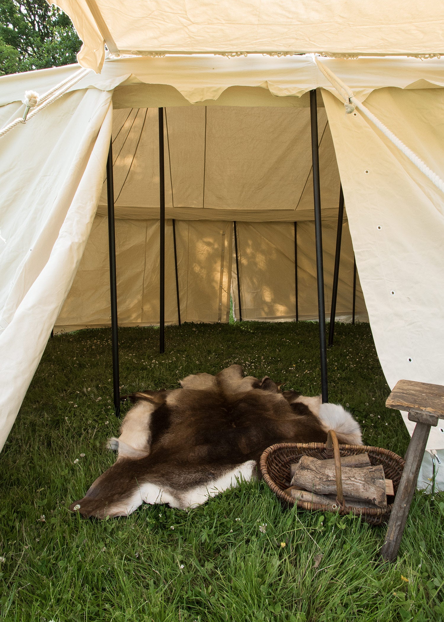 Ritterzelt Burgund, 4 x 6 m, 425 gsm, naturfarben