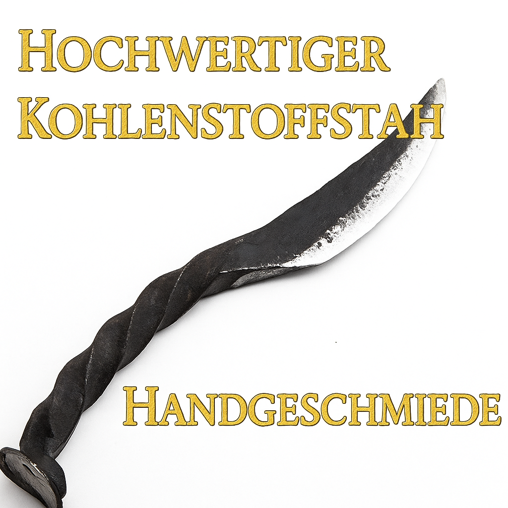 Kleines handgeschmiedetes Messer mit tordiertem Griff – inkl. Lederscheide