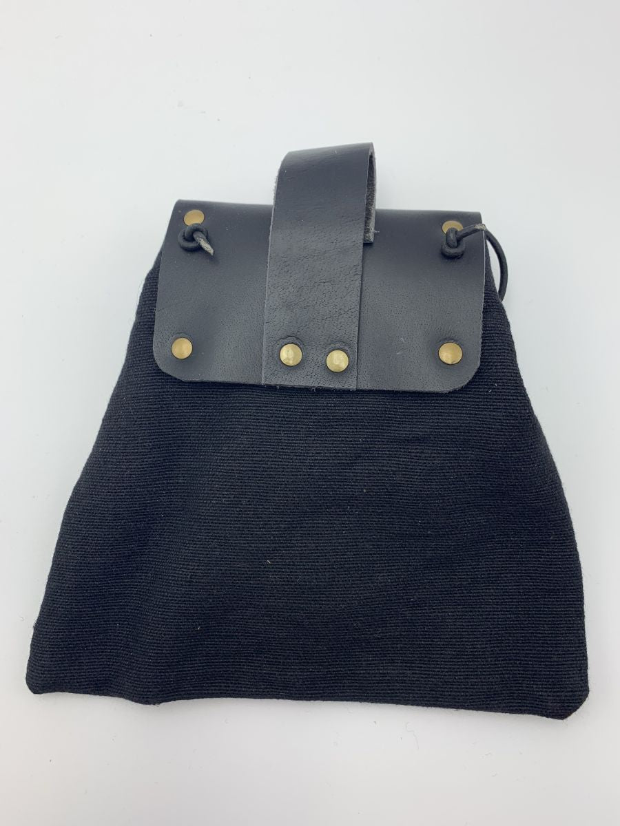 Mittelalter Gürteltasche ⚔️ Baumwollstoff & Leder mit Hornverschluss ⚔️ LARP & Reenactment