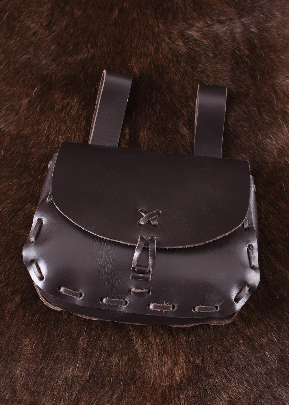 Mittelalter-Ledertasche, Dunkelbraun