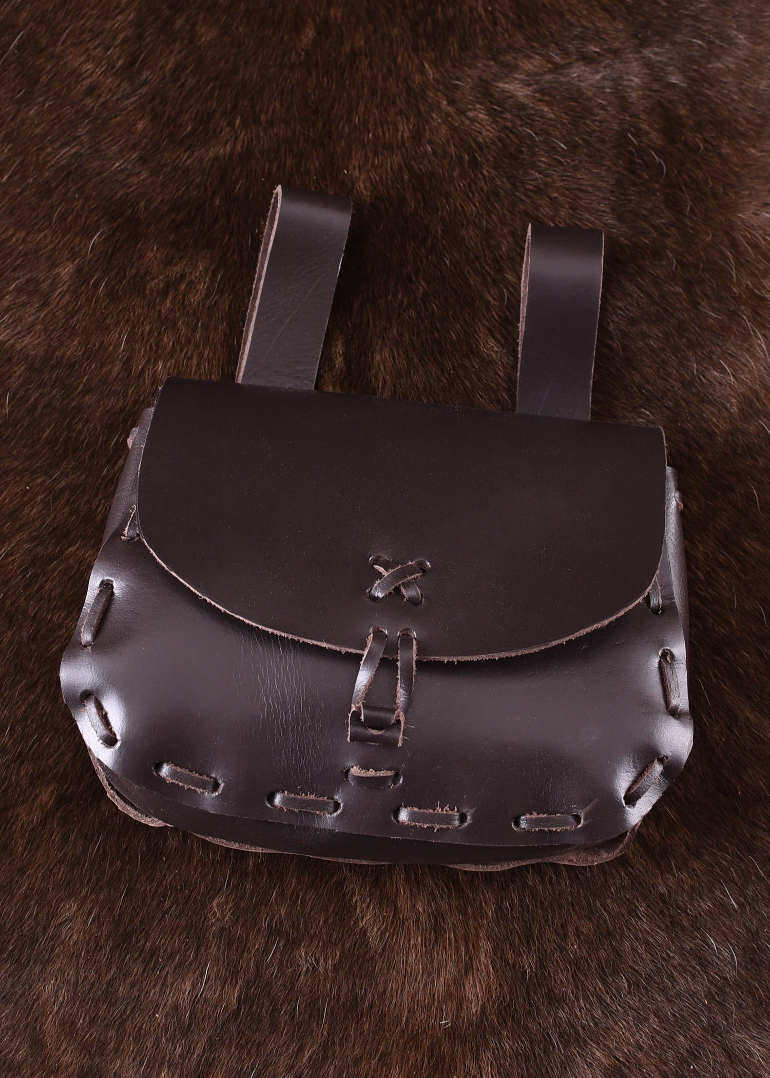 Mittelalter-Ledertasche, Dunkelbraun