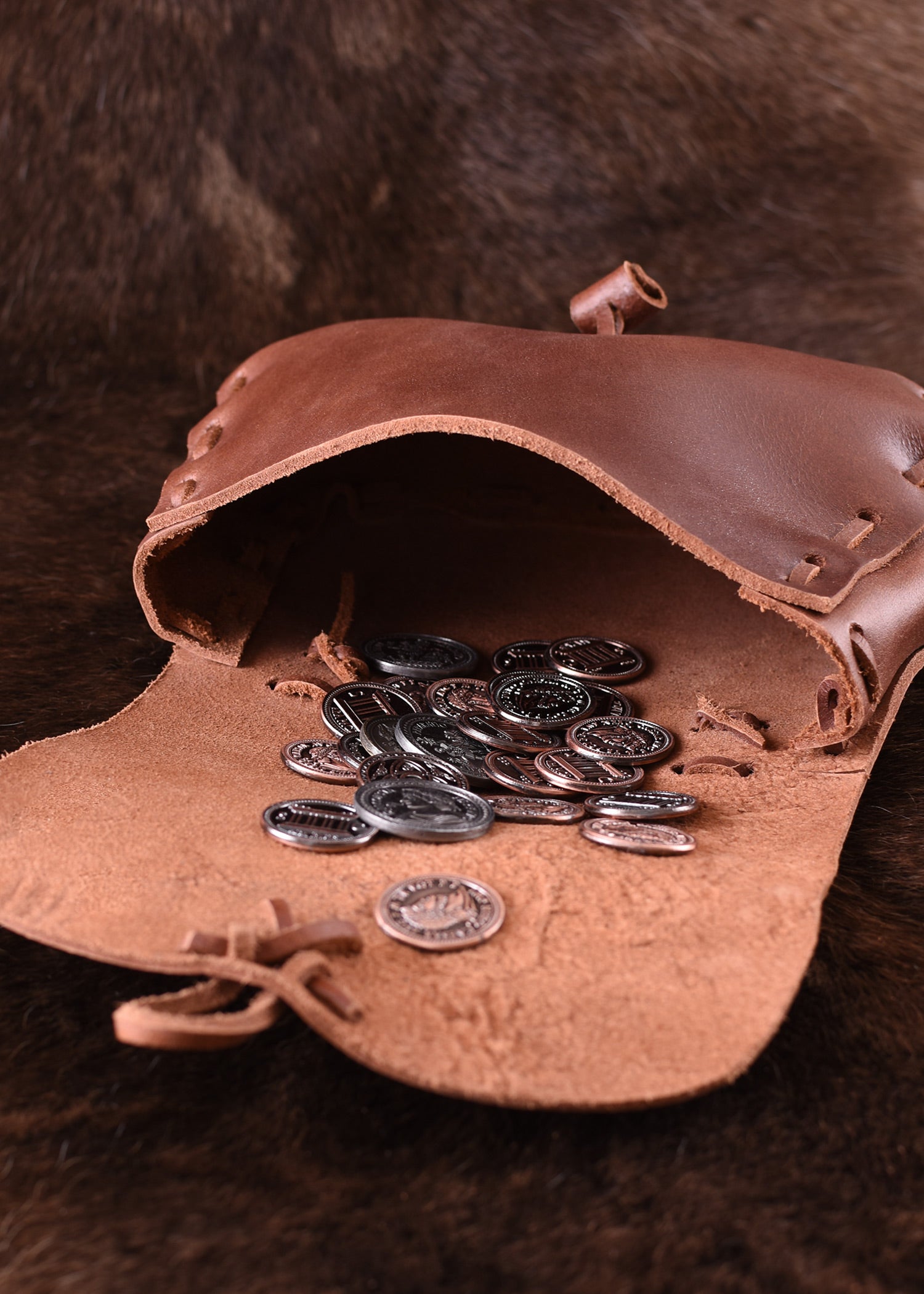 Mittelalter-Ledertasche, Hellbraun