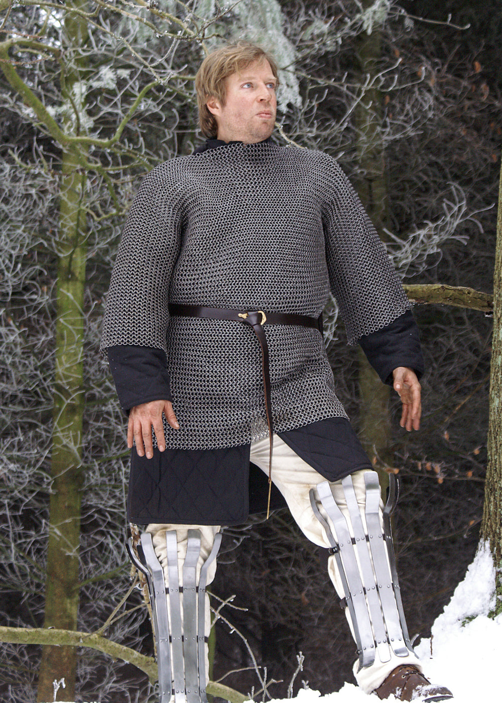 Kettenhemd Haubergeon, vernietet und gestanzt, ID 6 mm