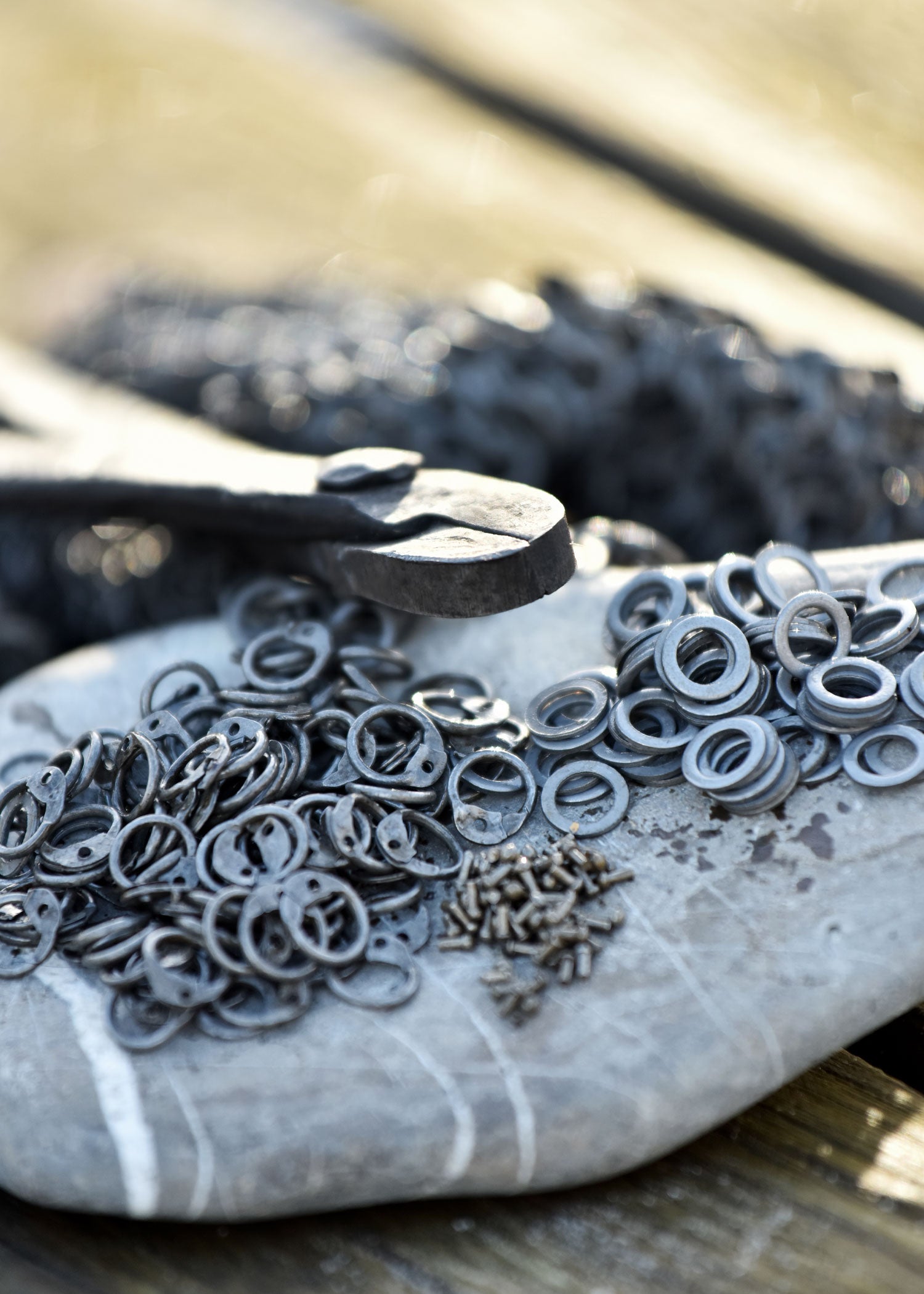 RM 1kg Paket lose Kettenringe und Nieten, ID6mm, unbehandelt