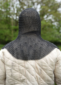 Kettenhaube mit dreieckigem Mundschutz, ID8mm, brüniert