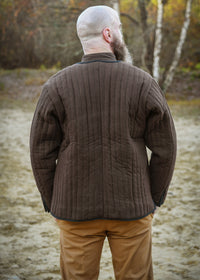 Wattierte Jacke, braun - schwarz