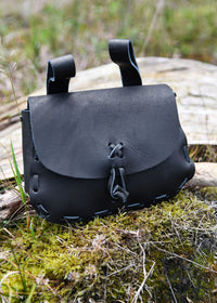 Mittelalter-Ledertasche, Schwarz