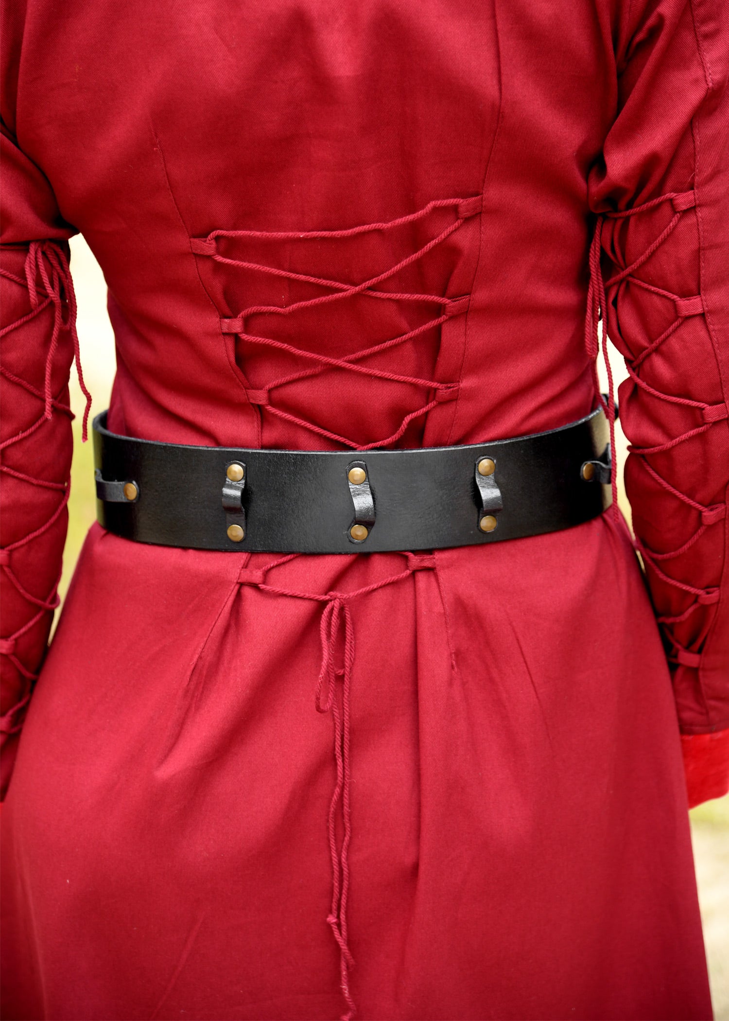 Geknoteter Mittelalter Gürtel aus Leder, schwarz