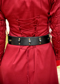 Geknoteter Mittelalter Gürtel aus Leder, schwarz