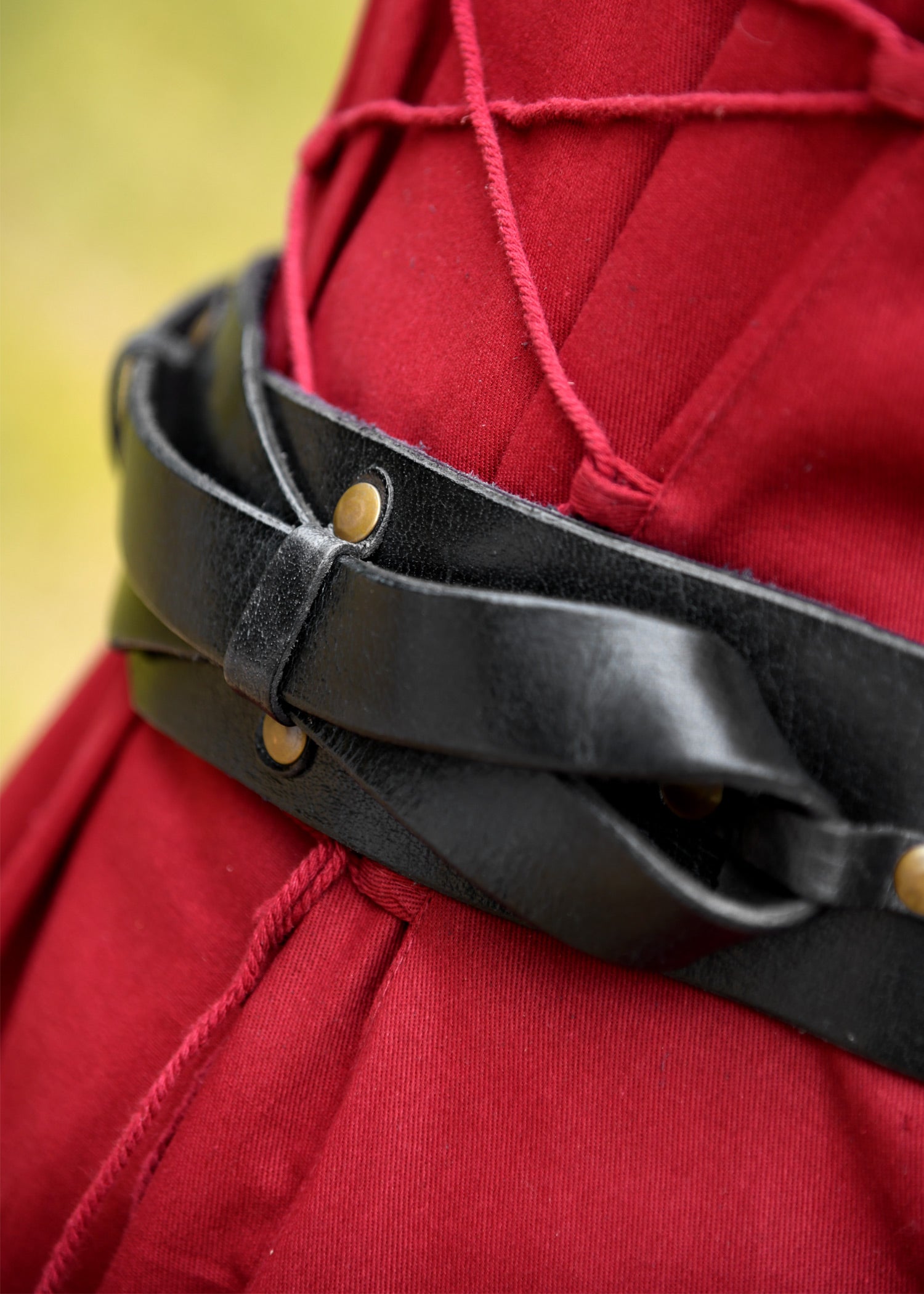 Geknoteter Mittelalter Gürtel aus Leder, schwarz