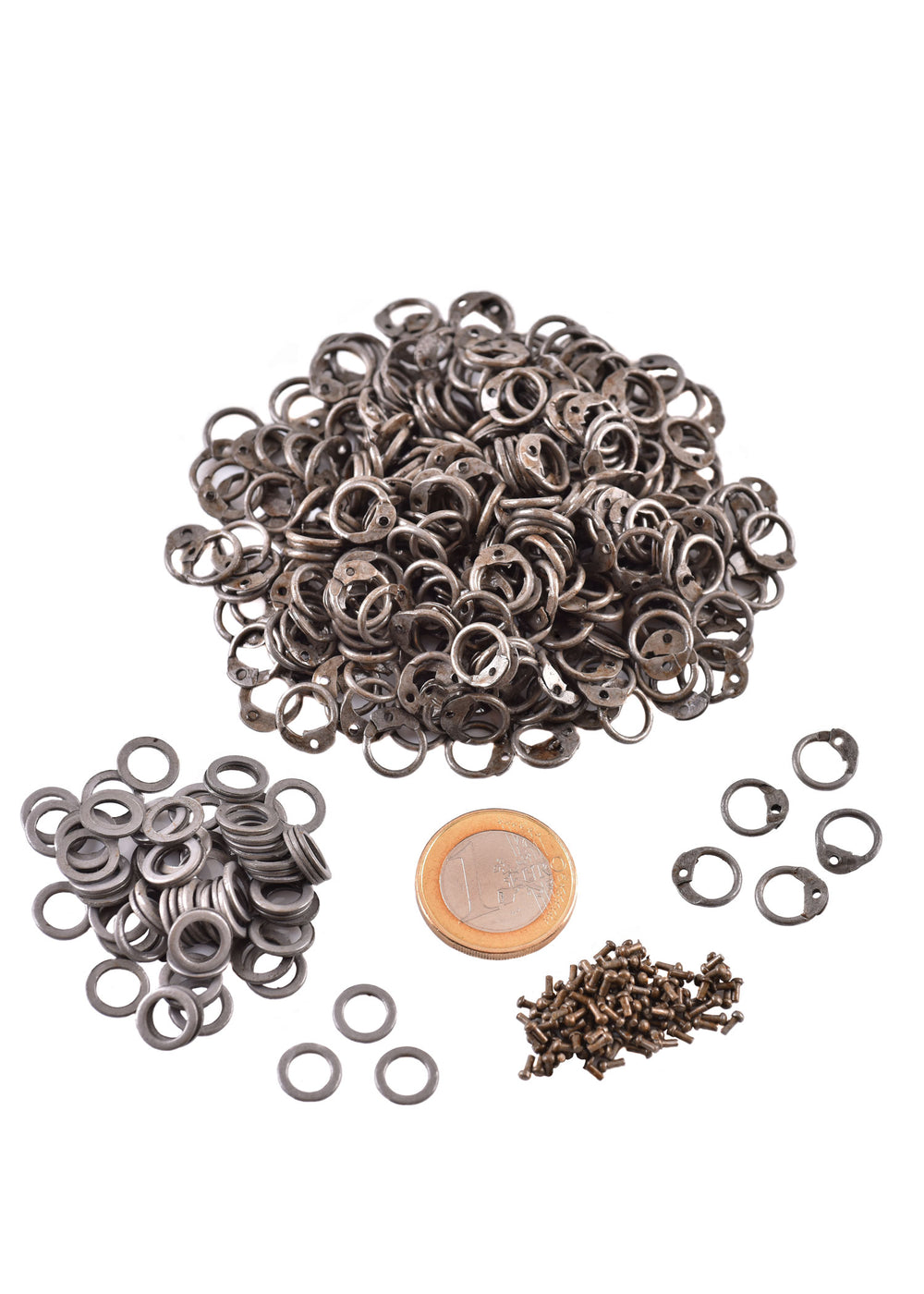 RM 1kg Paket lose Kettenringe und Nieten, ID6mm, unbehandelt