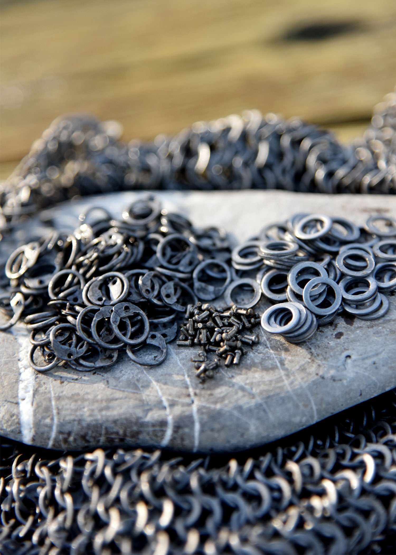 RM 1kg Paket lose Kettenringe und Nieten, ID6mm, unbehandelt