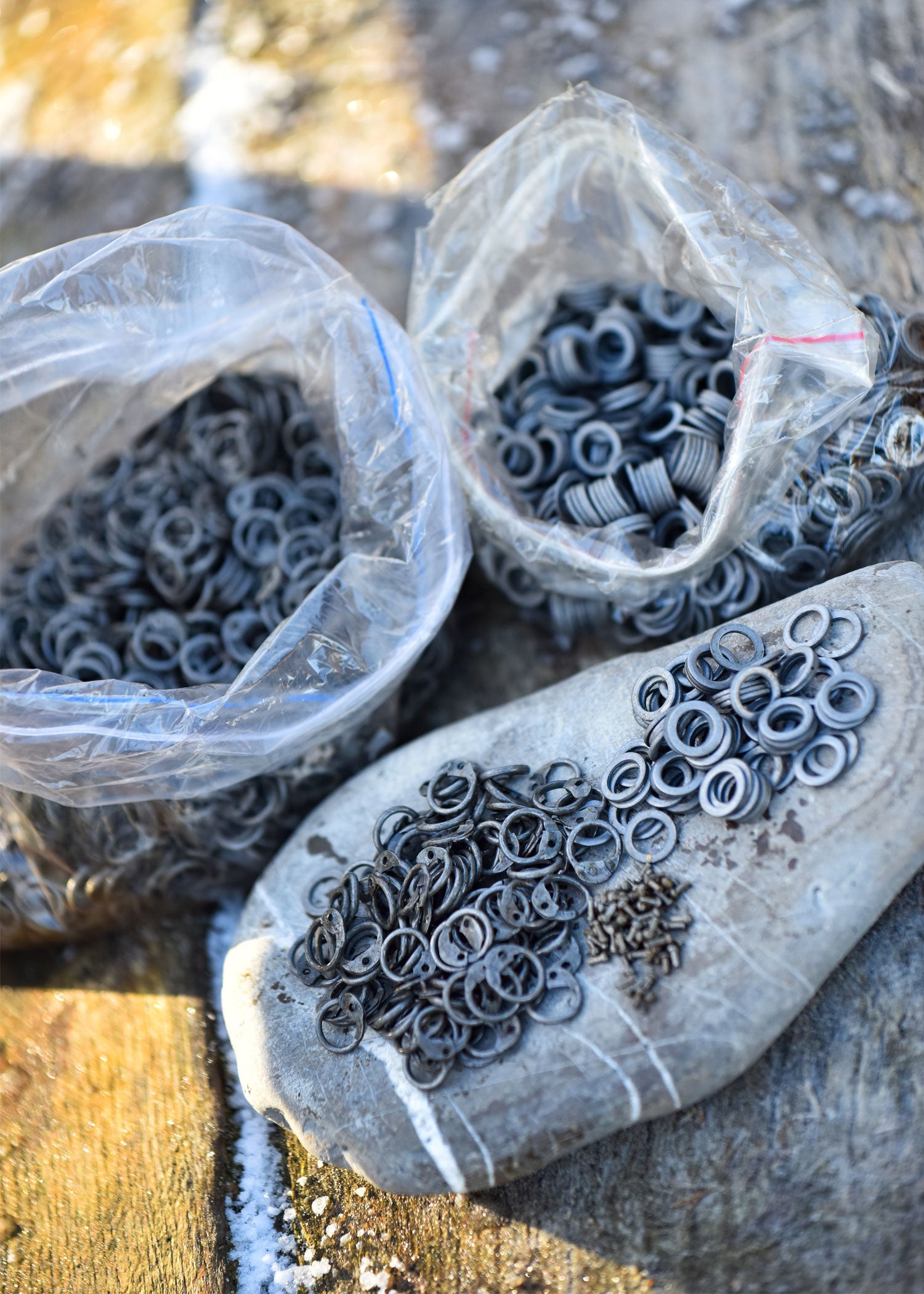 RM 1kg Paket lose Kettenringe und Nieten, ID6mm, unbehandelt