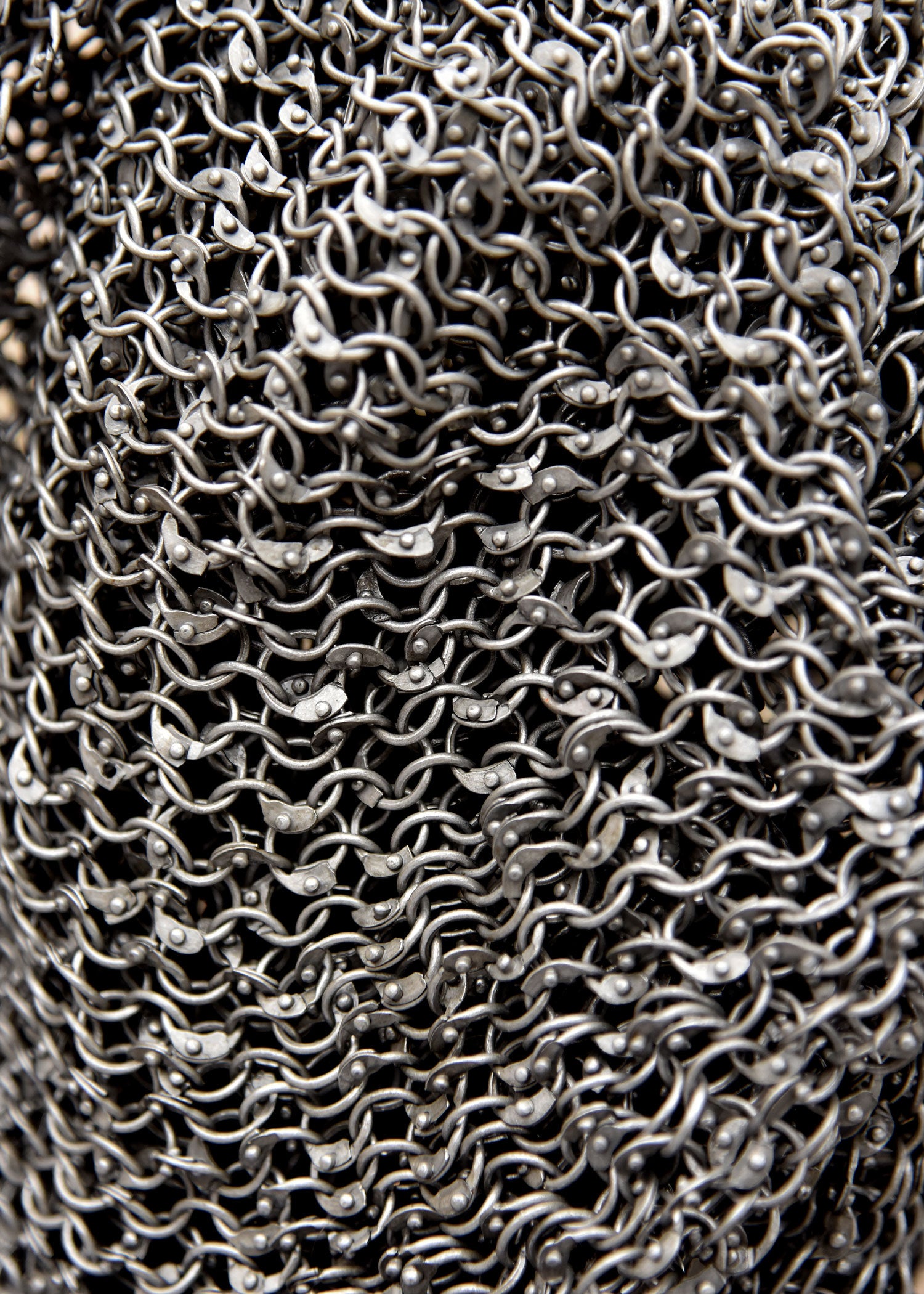 Kettenhaube, quadratischer Ausschnitt, ID 8mm, vernietete Rundringe